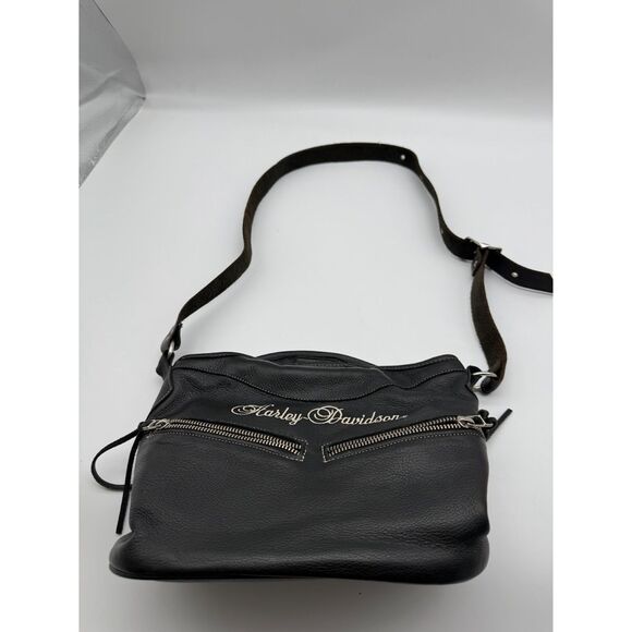 Harley Davidson Handbags - Harley Davidson  Leather Crossbody Shoulder black Purse